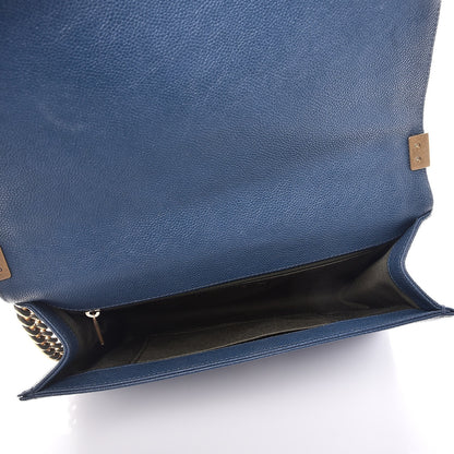Chanel Caviar Quilted New Medium Boy Flap Dark Blue 6 of 9