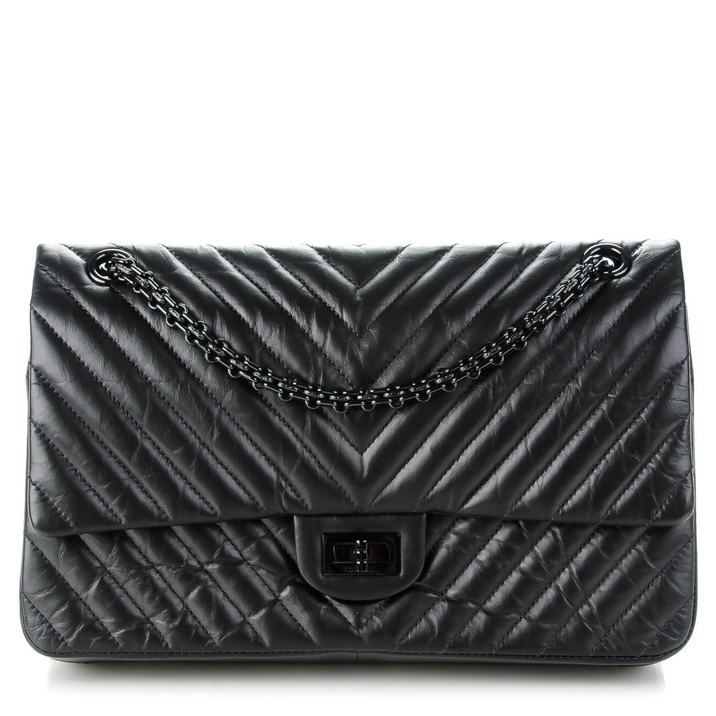 Aged Calfskin Chevron 2.55 Reissue 226 So Black