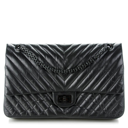 Chanel Aged Calfskin Chevron 2.55 Reissue 226 So Black 1 of 9