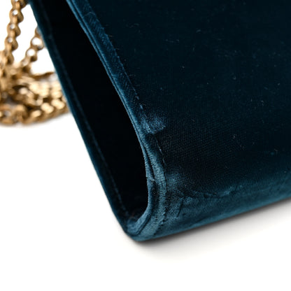 Saint Laurent Velvet Small Classic Monogram Kate Tassel Satchel Blue 14 of 21