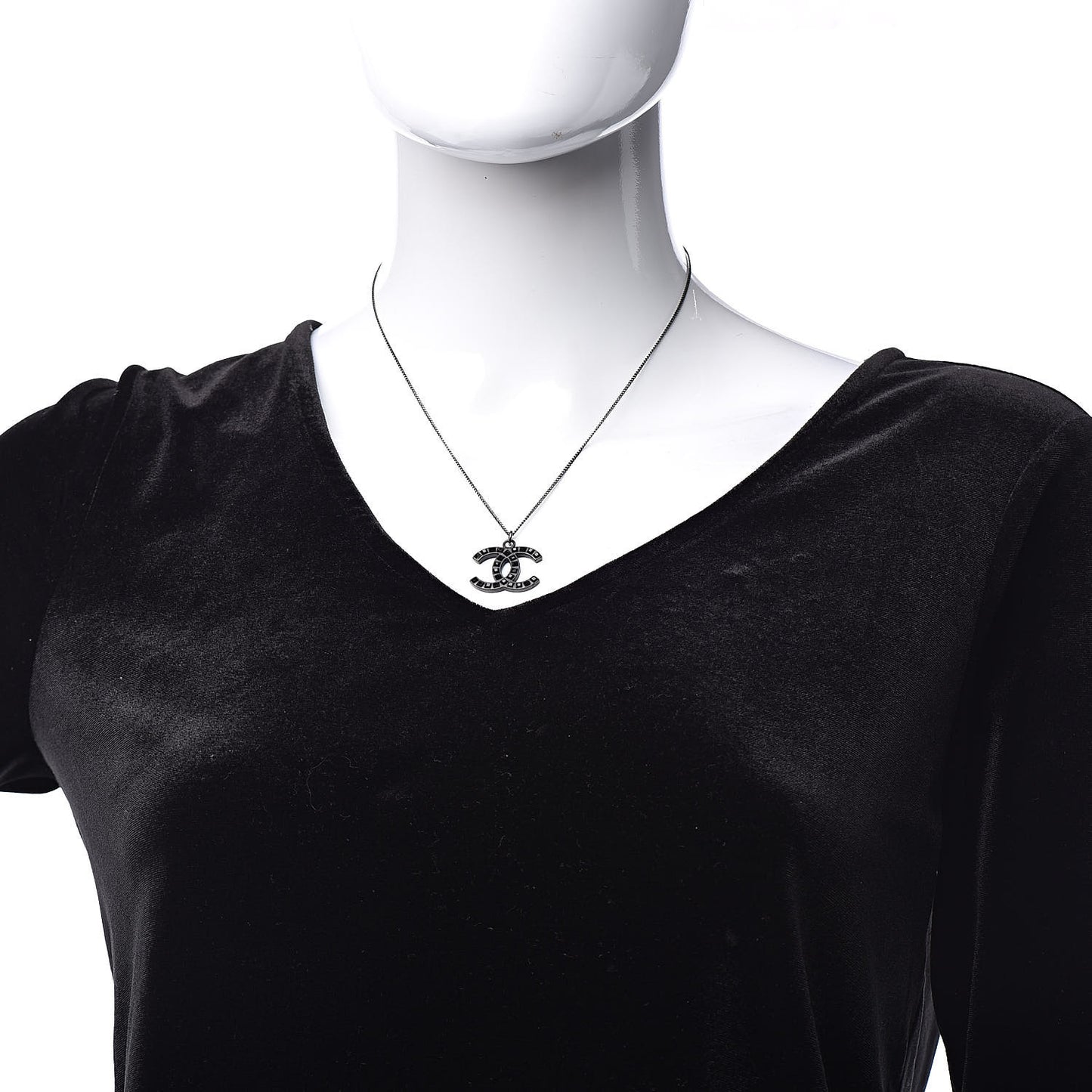 Crystal CC Necklace Black