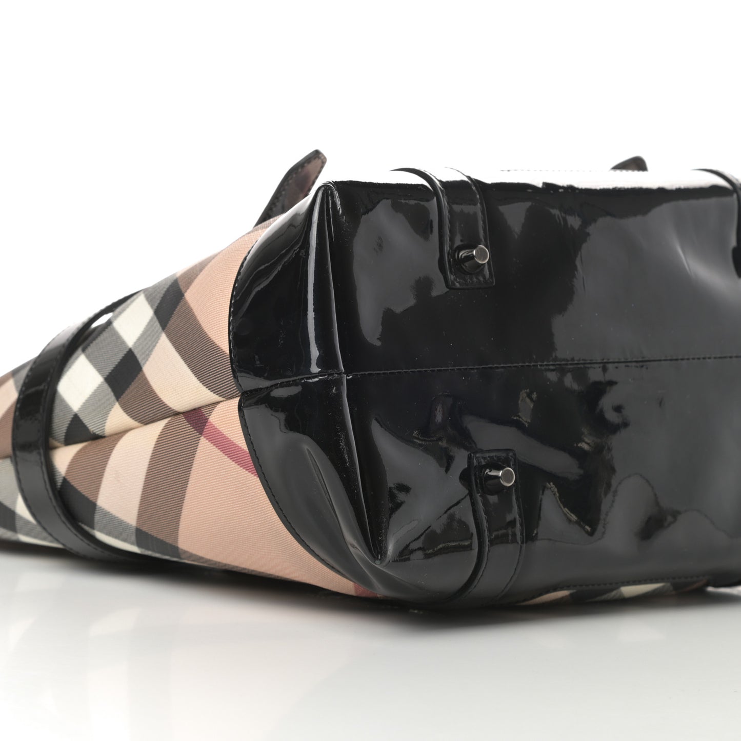 Patent Supernova Check Medium Denham Tote Black