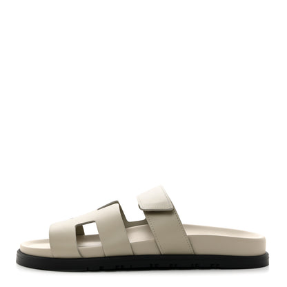 Hermes Calfskin Womens Chypre Sandals 39 Beige Mastic 1 of 9