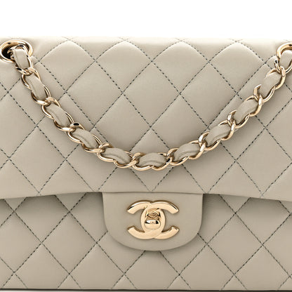 Chanel Lambskin Quilted Small Double Flap Grey 8 of 11