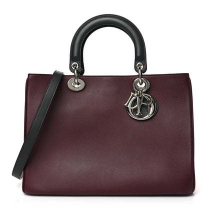 Christian Dior Smooth Calfskin Medium Diorissimo Tote Burgundy Pink 1 of 11