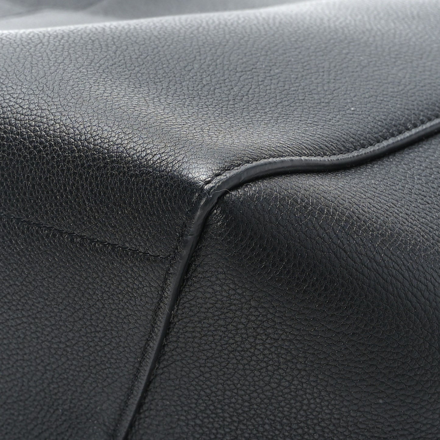 Soft Grained Calfskin Sangle Bucket Bag Black