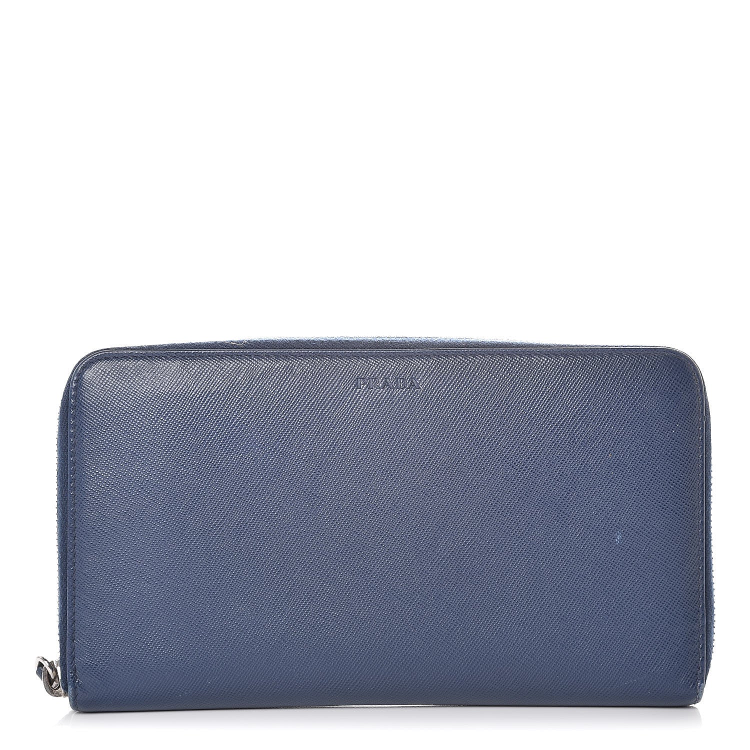 Prada Saffiano Large Zip Around Travel Wallet Bleuette 1 of 12