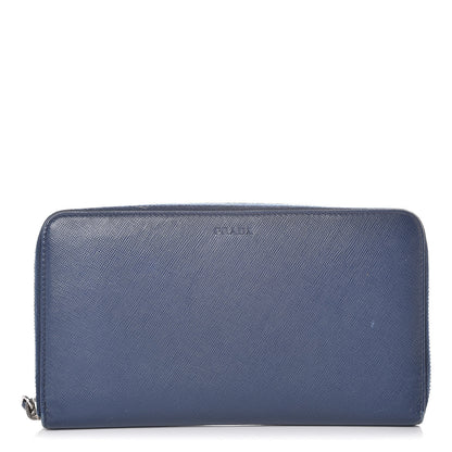 Prada Saffiano Large Zip Around Travel Wallet Bleuette 1 of 12
