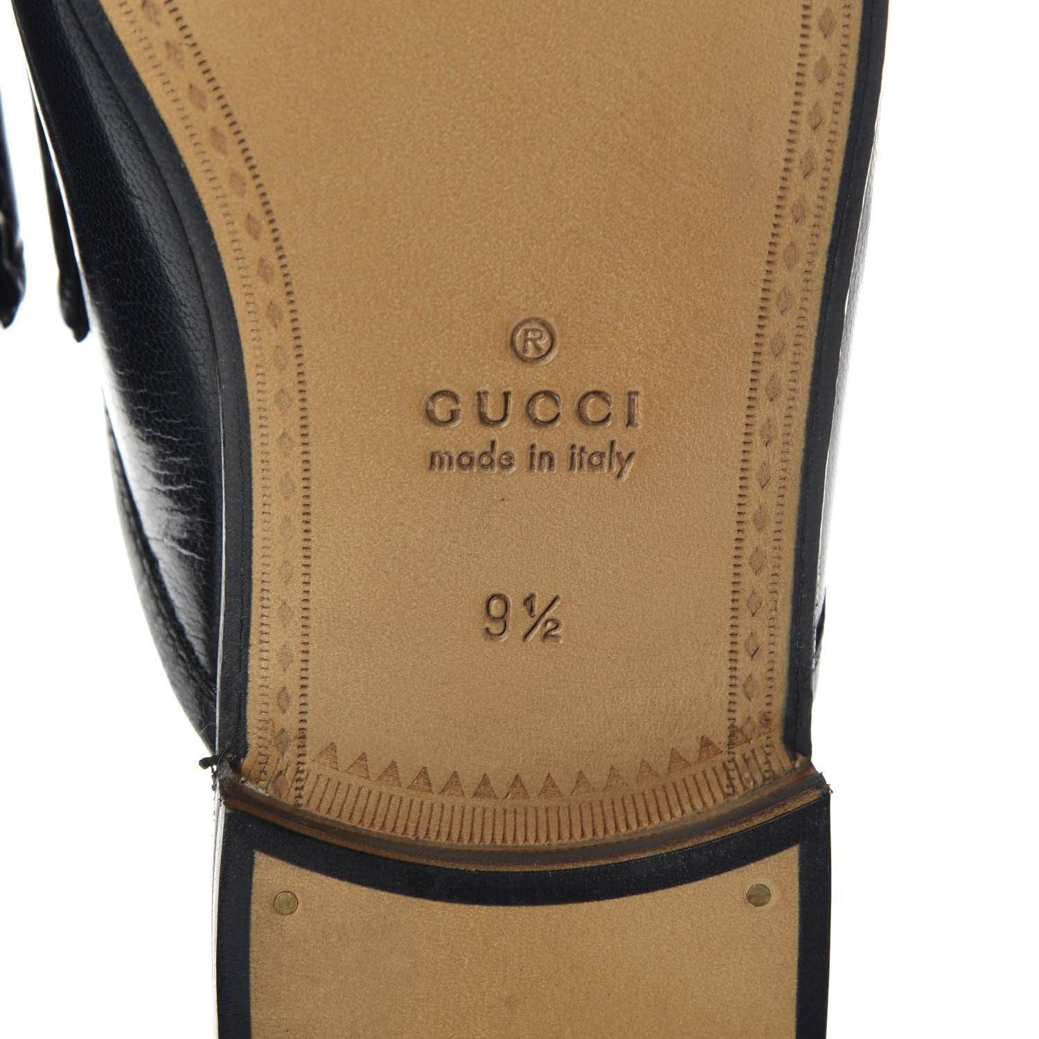 Gucci Goatskin Mens Horsebit Slippers 9.5 Black 8 of 10