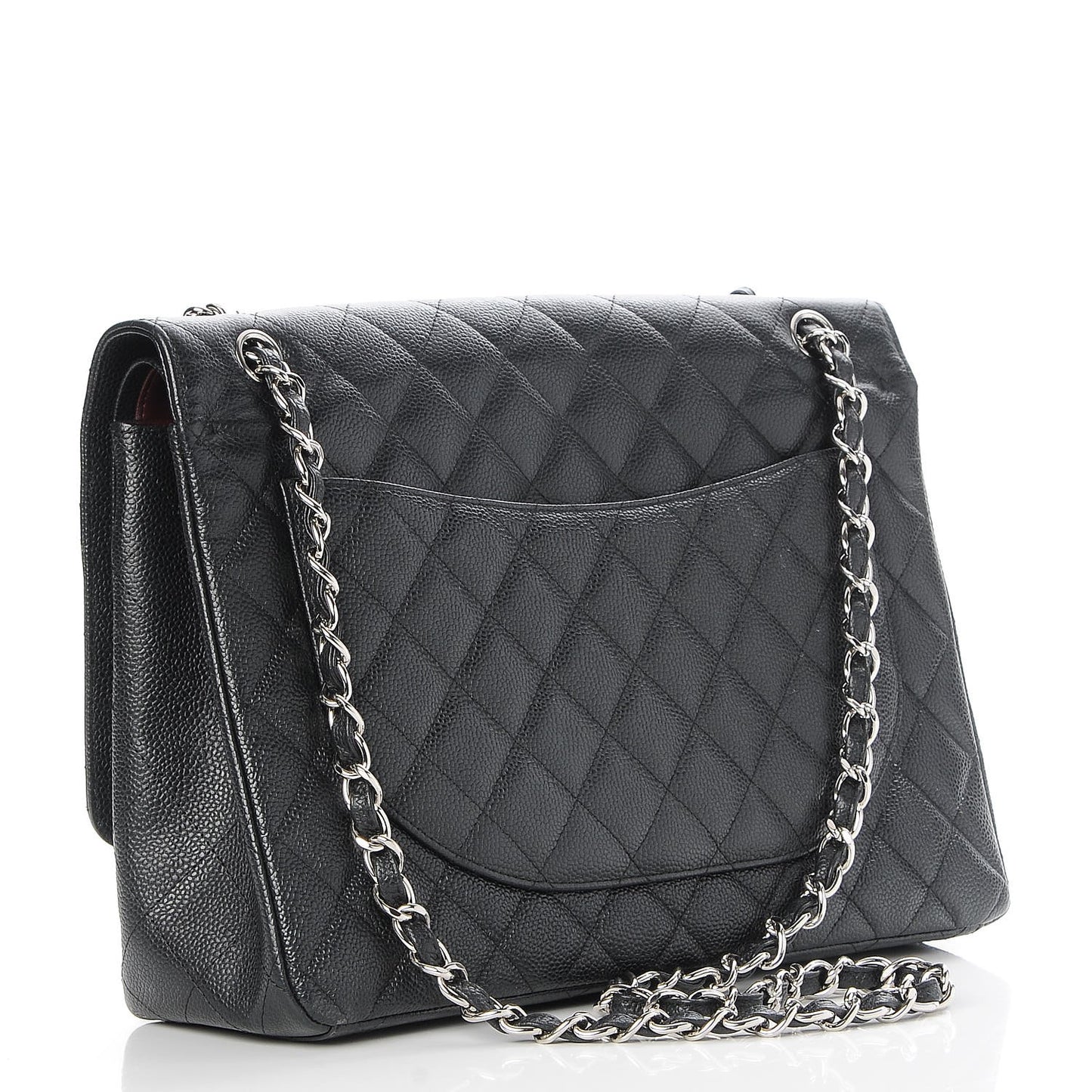 Caviar Quilted Maxi Double Flap Black