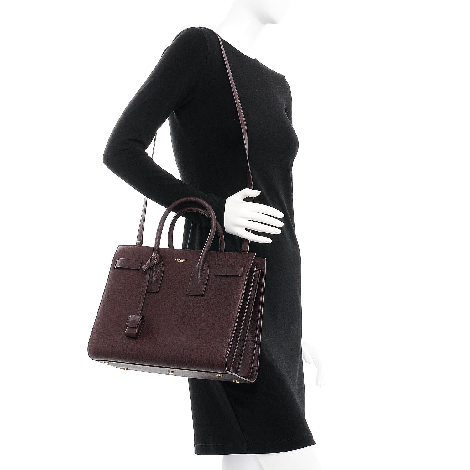 Saint Laurent Grained Calfskin Small Classic Sac De Jour Amaranto 2 of 11