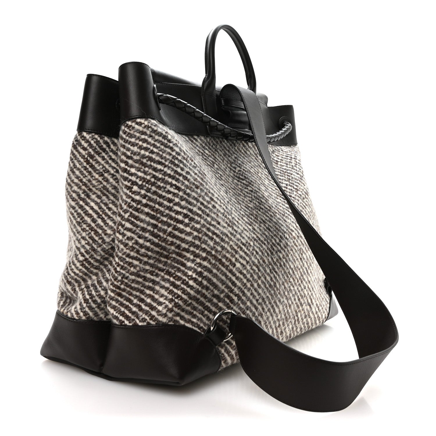Bottega Veneta Wool Calfskin Large Andiamo Backpack  Ecru Brown 3 of 9