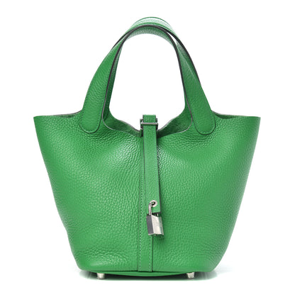 Hermes Taurillon Clemence Picotin Lock 18 PM Bambou 1 of 10
