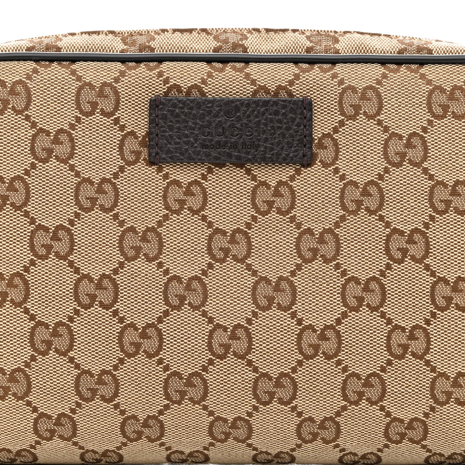 Gucci Monogram Dollar Calfskin Belt Bag Beige Ebony Testa di Moro Marrone Scuro 8 of 10