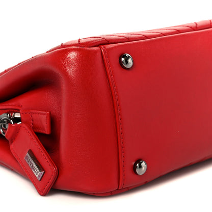Chanel Lambskin Quilted CC Crossing Shopping Tote Red 9 of 11
