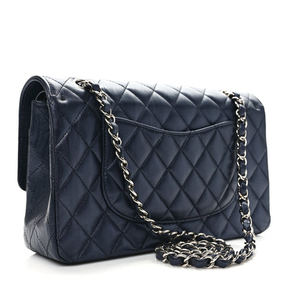 Chanel Metallic Calfskin Quilted Medium Double Flap Charcoal 3 of 10