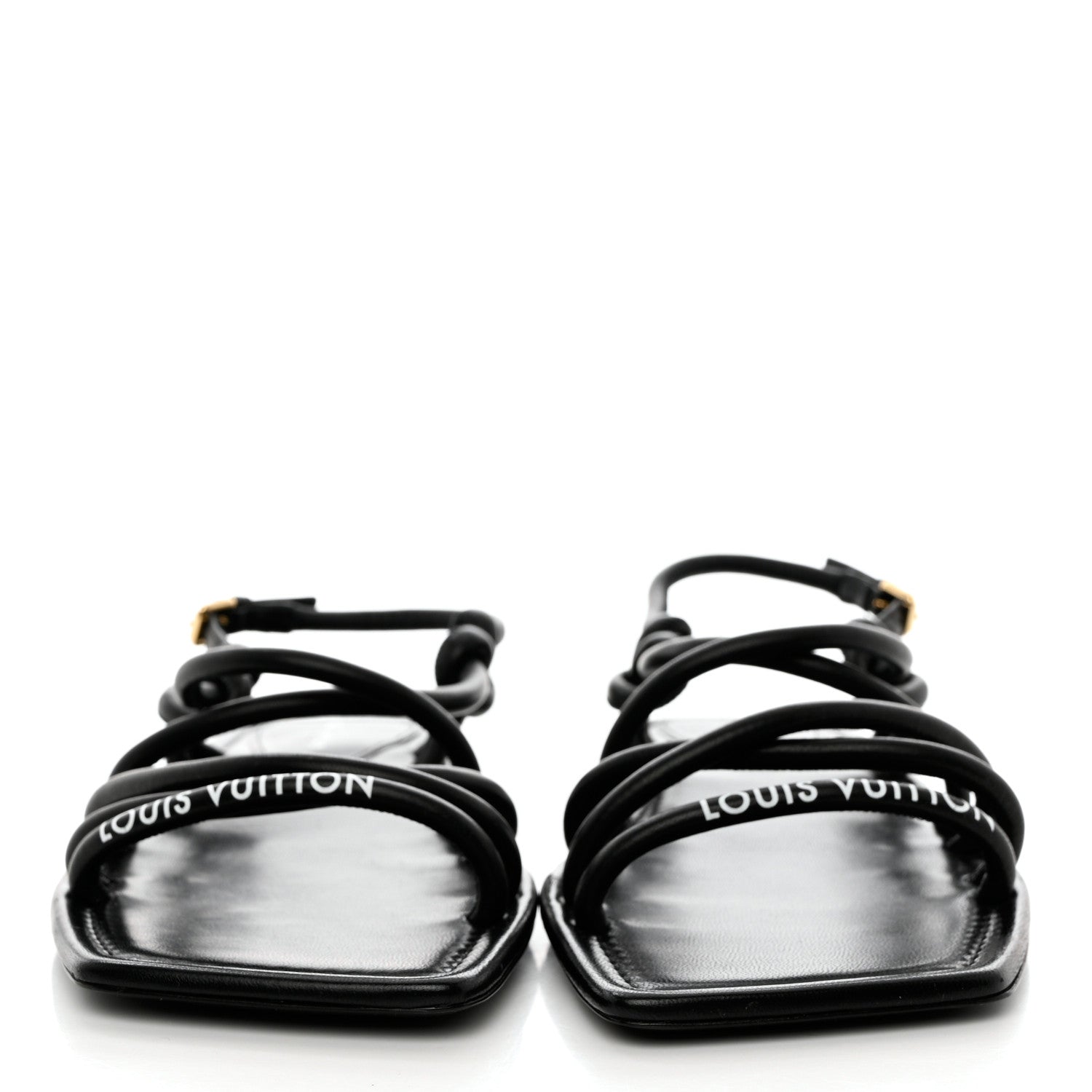 Louis Vuitton Lambskin Nova Flat Sandals 38.5 Black 2 of 8