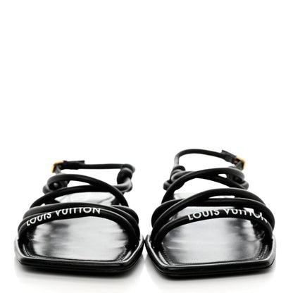Louis Vuitton Lambskin Nova Flat Sandals 38.5 Black 2 of 8