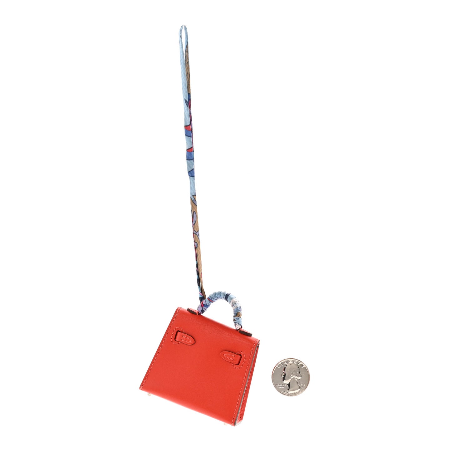 Tadelakt Mini Kelly Twilly Bag Charm Capucine