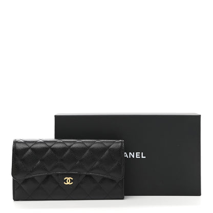 Chanel Caviar Quilted Large Gusset Flap Wallet Black 9 of 9