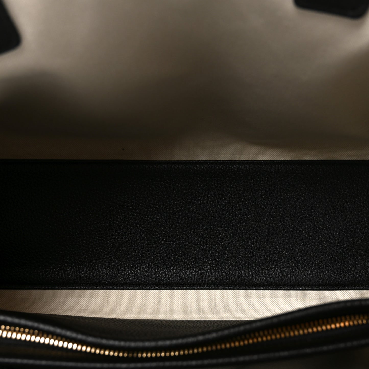 Grained Calfskin Suede Urban Essentials Shopping Bag Dark Beige Black