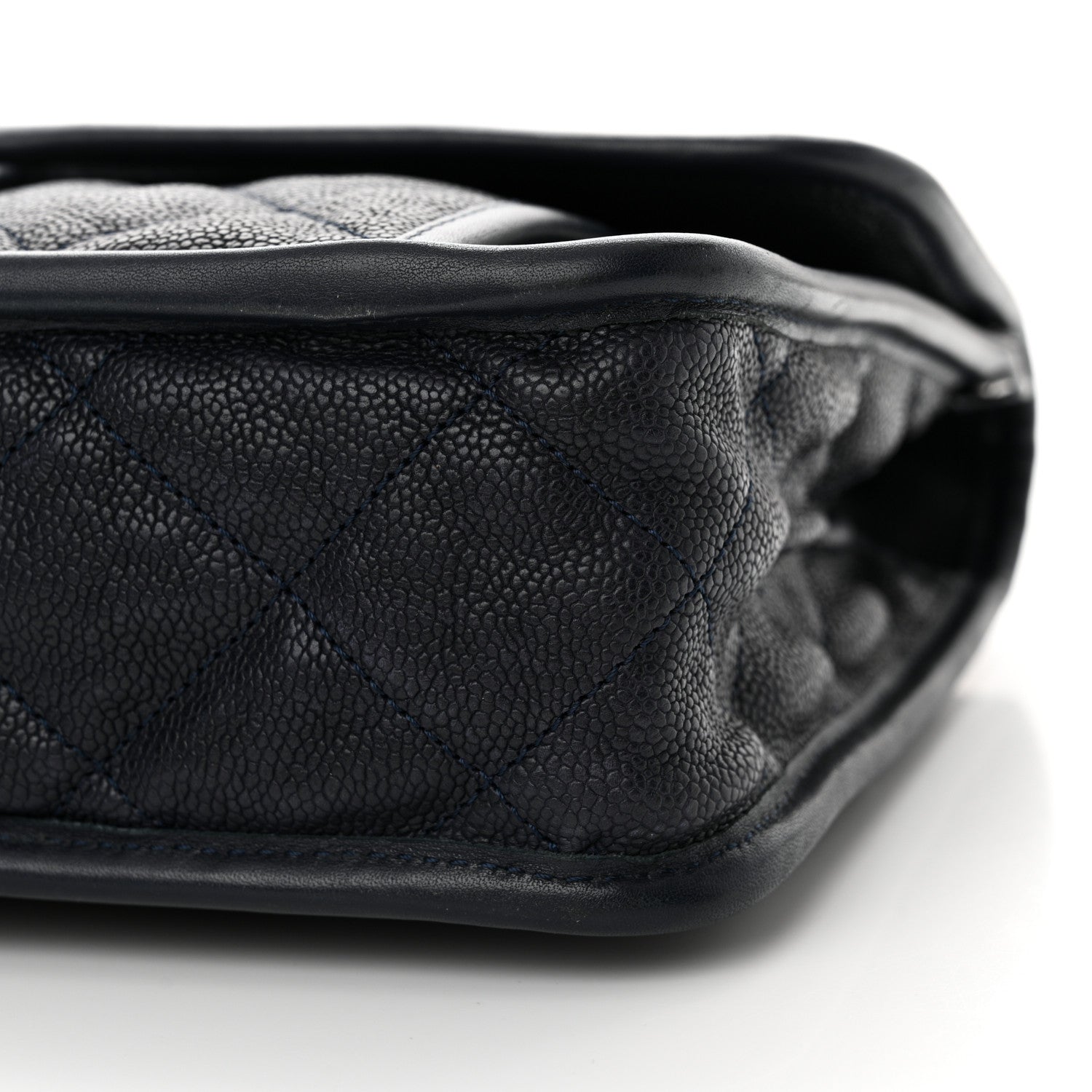 Chanel Caviar Quilted Large French Riviera Flap Navy Blue 10 of 16