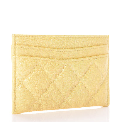 Chanel Iridescent Caviar Quilted Card Holder Yellow 3 of 9