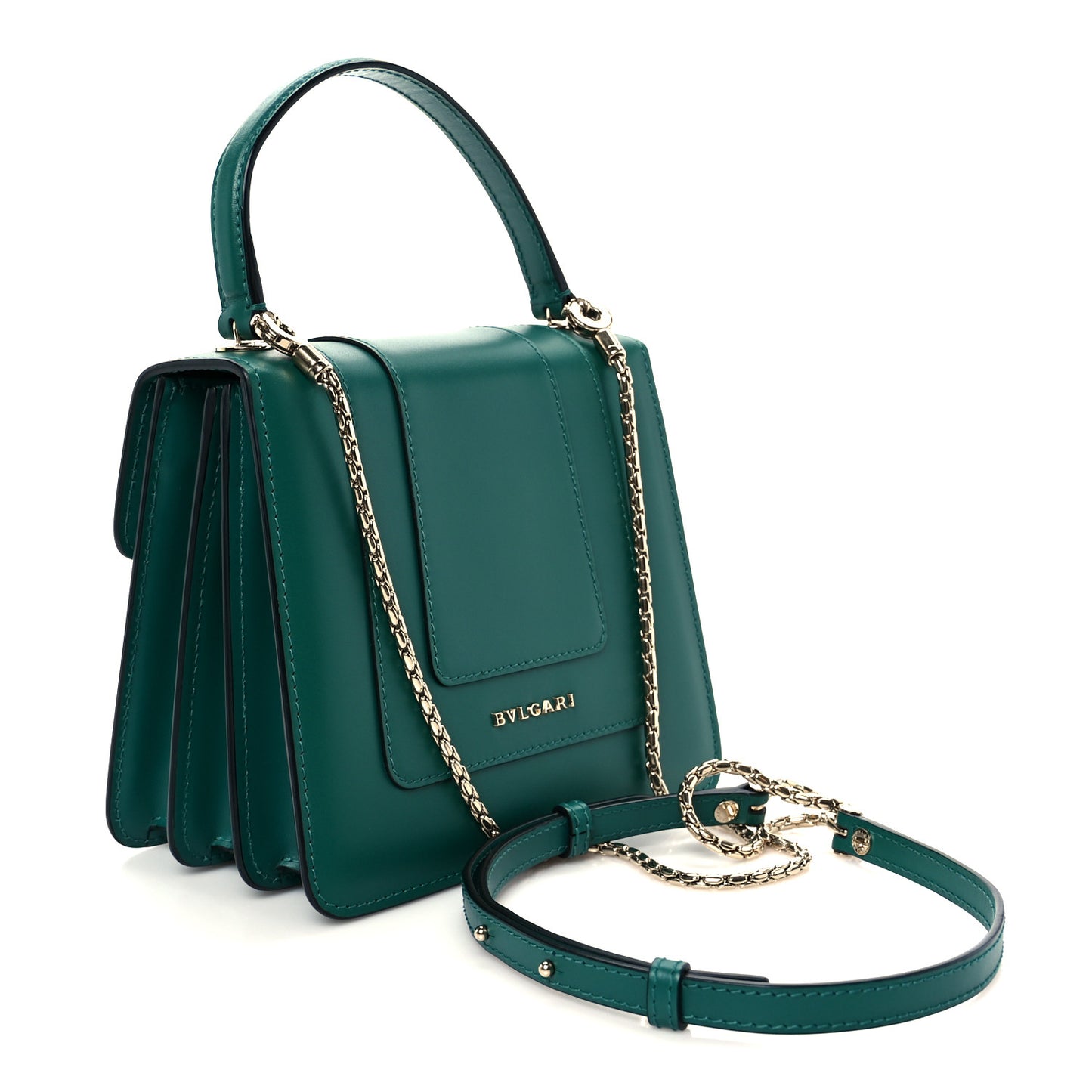 Calfskin Serpenti Forever Top Handle Emerald Green