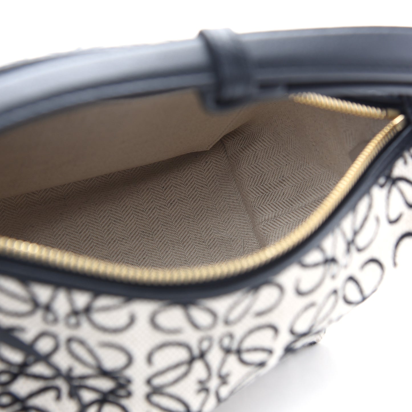 Jacquard Anagram Calfskin Small Cubi Bag Ecru Black