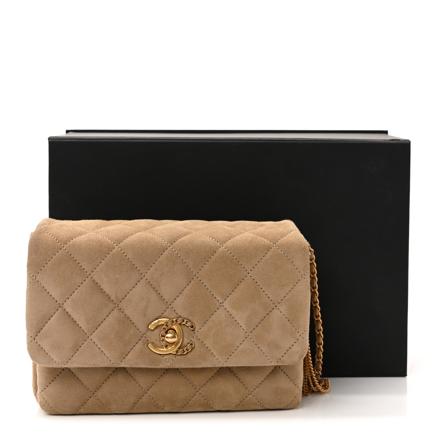 Chanel Suede Quilted Precious Buttons Flap Beige 11 of 11