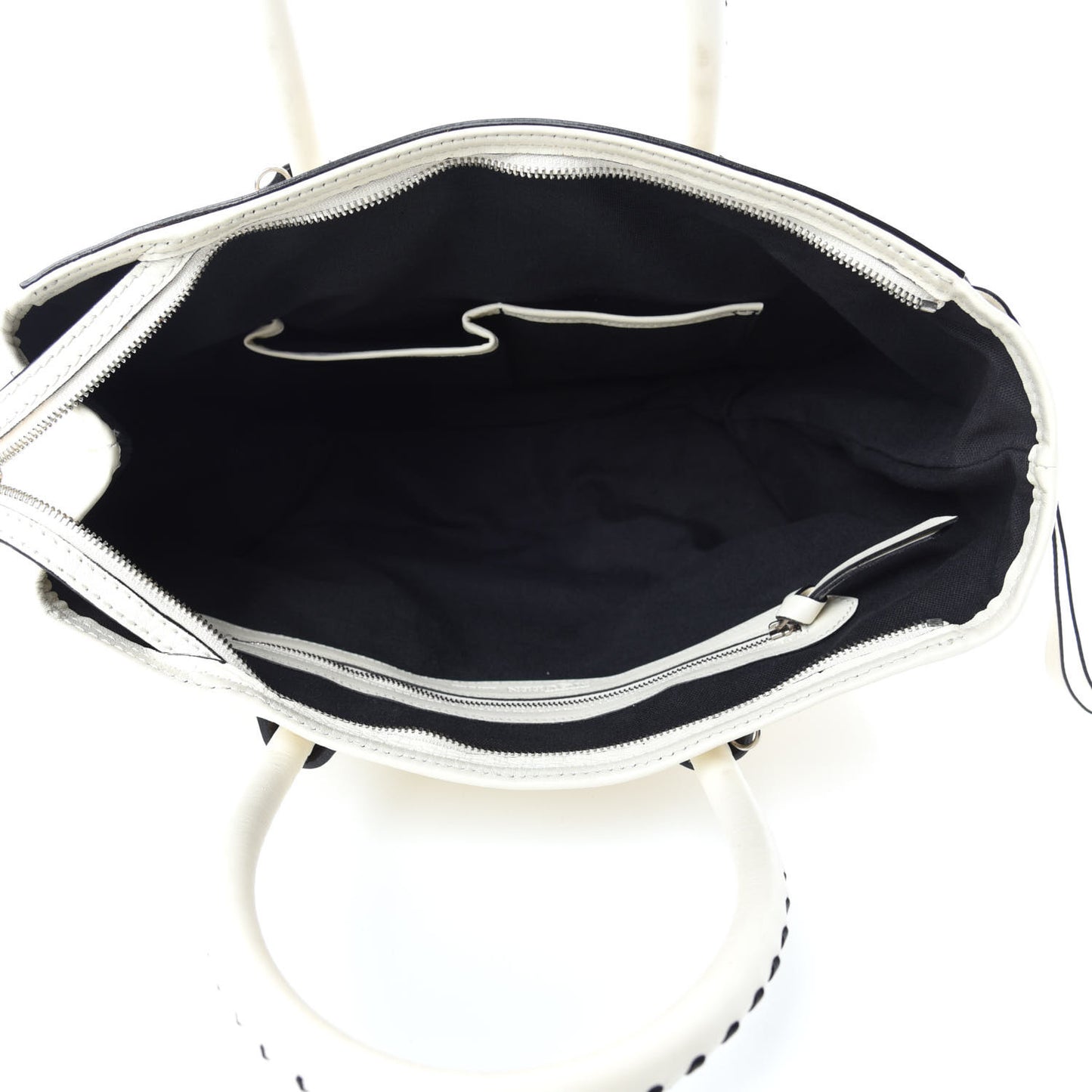 Calfskin Whipstitch Folk Tote White