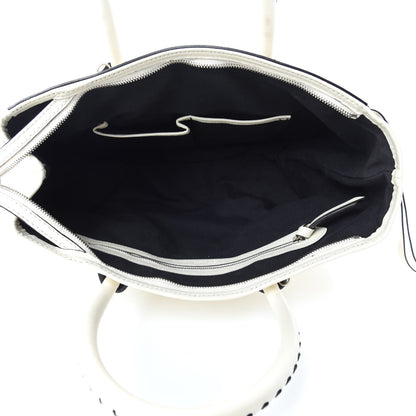 Alexander McQueen Calfskin Whipstitch Folk Tote White 5 of 22