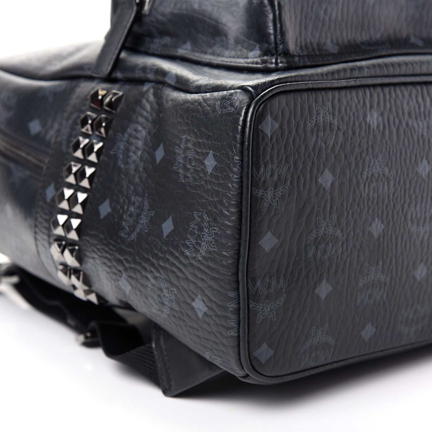 MCM Visetos Medium Side Studs Stark Backpack Black 5 of 8