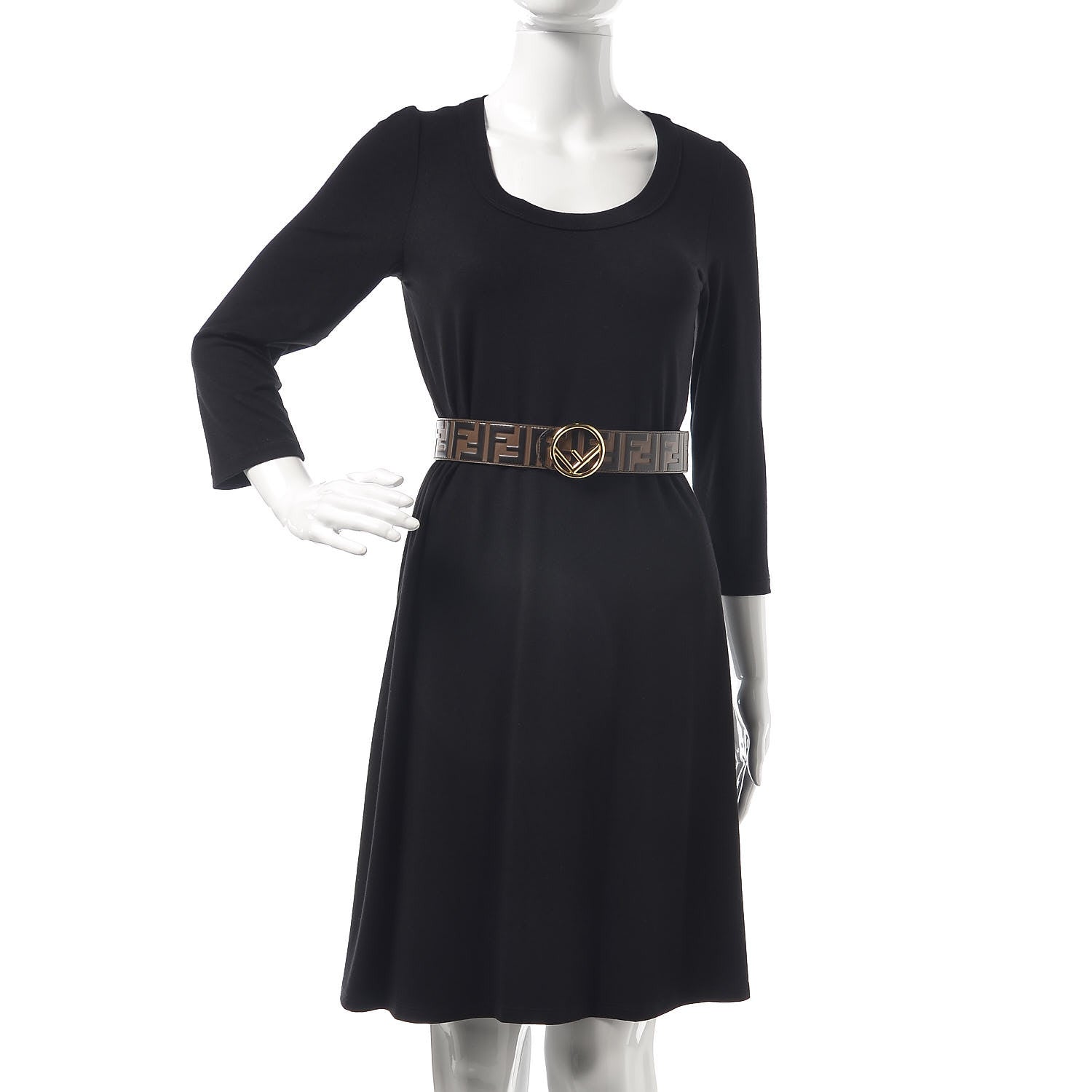 Fendi Vitello F is Fendi Bi-Color FF 1974 Embossed Belt 70 28 Maya Black 2 of 8