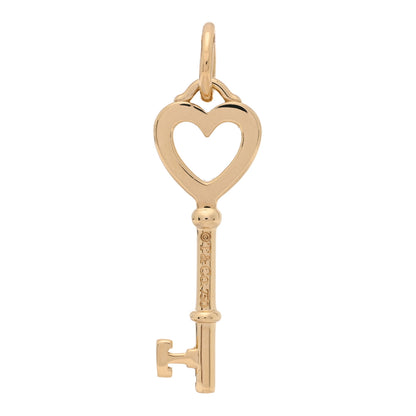 Tiffany 18K Yellow Gold Mini Heart Key Pendant Necklace 3 of 3