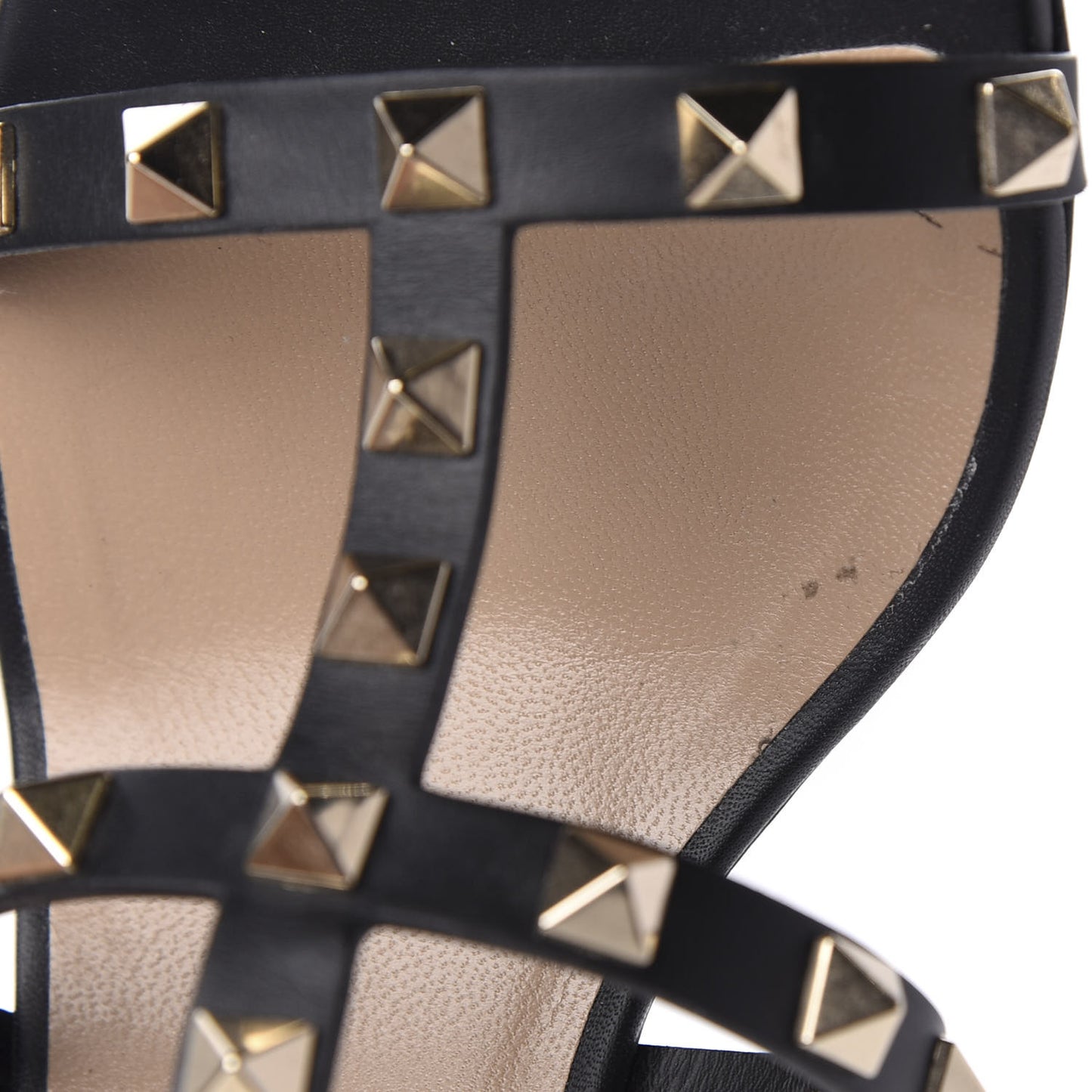 Calfskin Rockstud 60mm City Sandals 38.5 Black