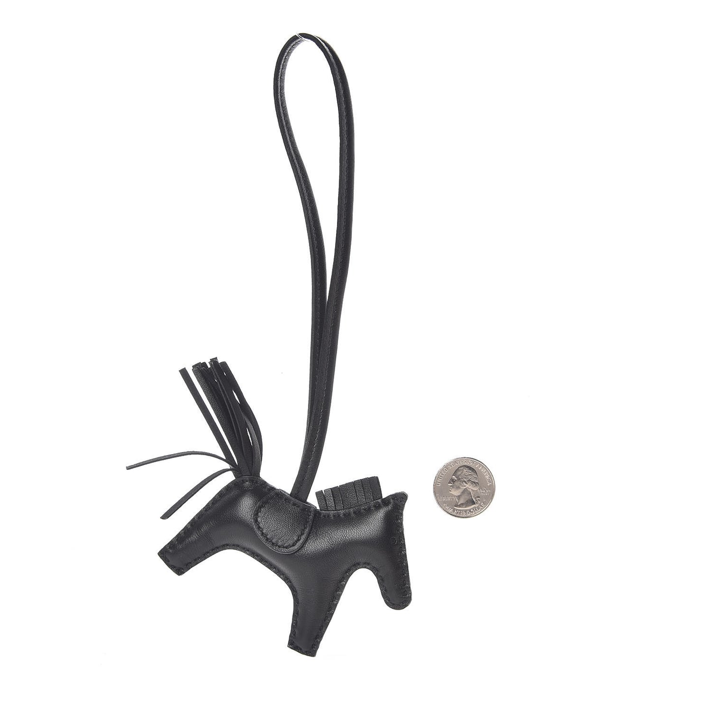 Milo Lambskin Grigri Rodeo Horse Bag Charm PM So Black