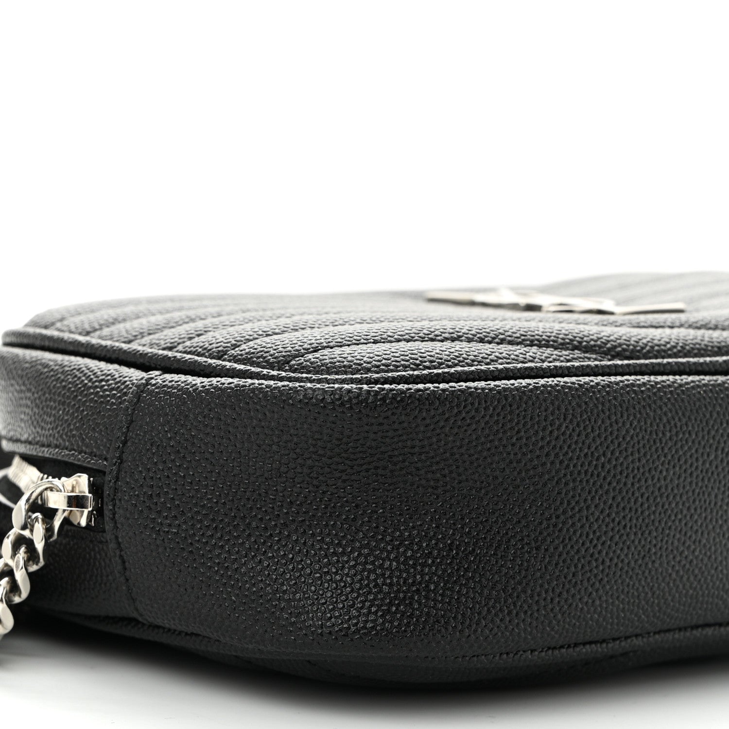 Saint Laurent Grain De Poudre Matelasse Monogram Mini Lou Camera Bag Black 9 of 10