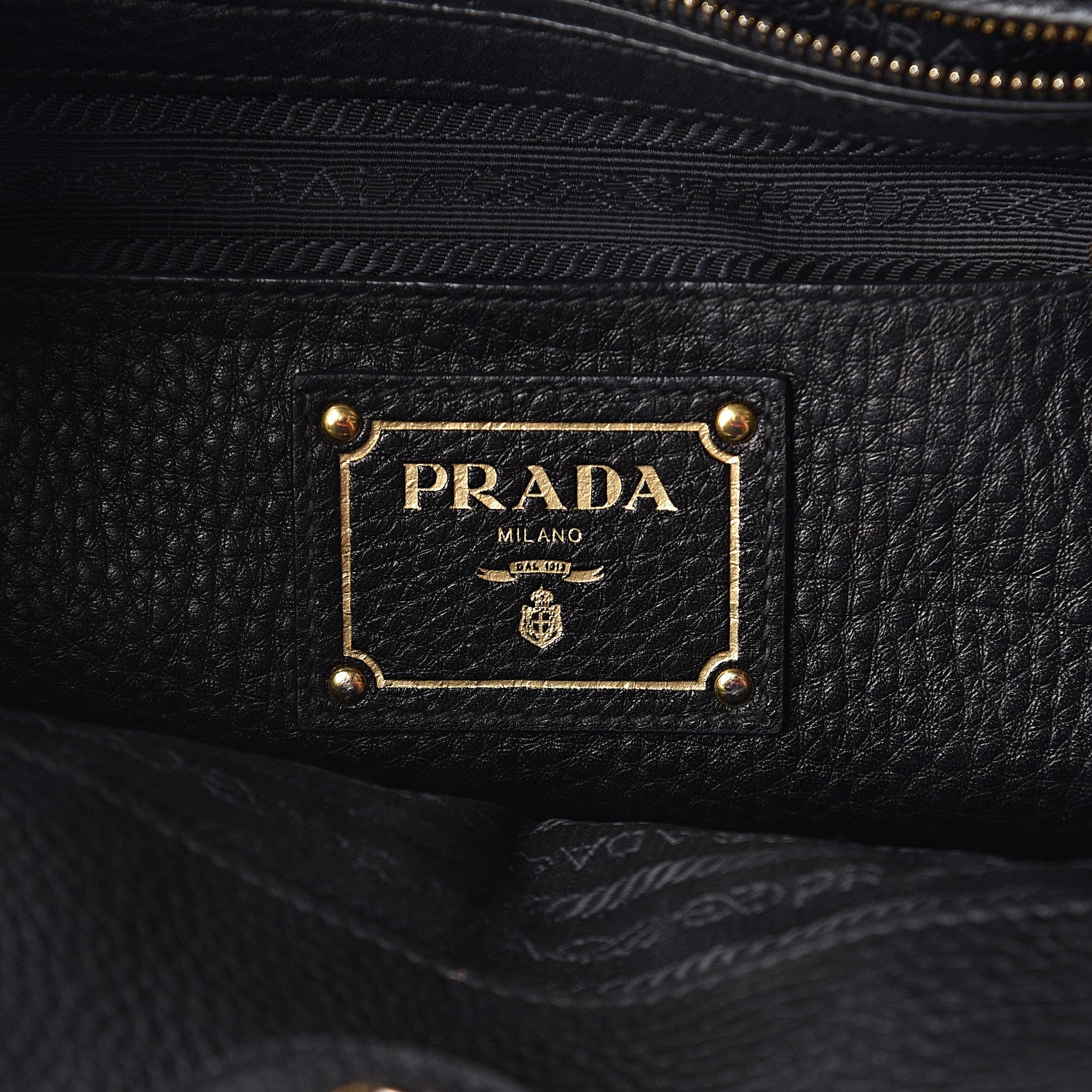 Prada Vitello Daino Tote Black 5 of 8