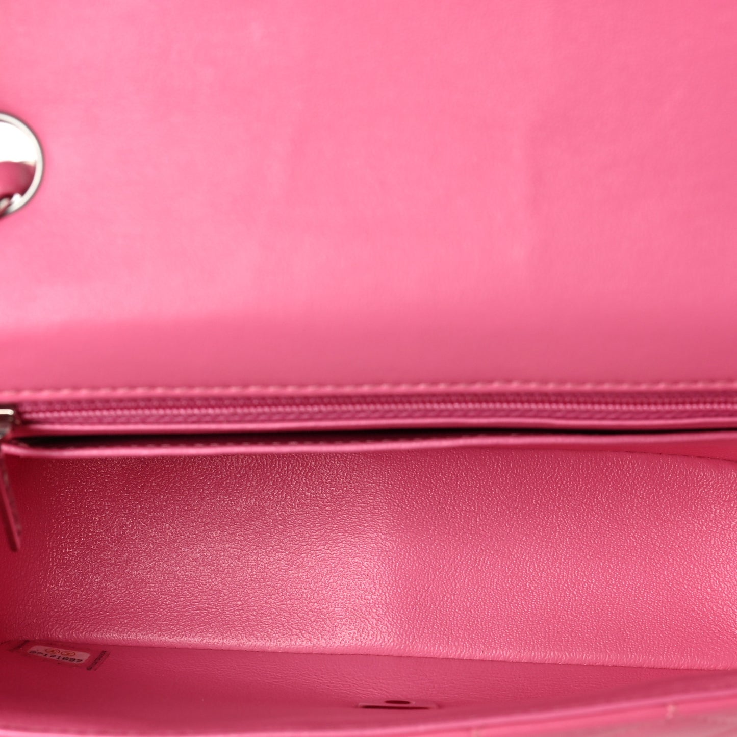 Lambskin Quilted Mini Rectangular Flap Fuchsia