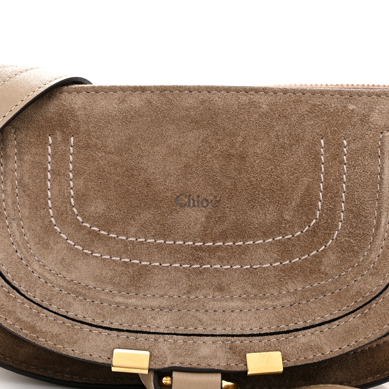 Chloe Suede Calfskin Mini Marcie Crossbody Bag Boyish Brown 8 of 11