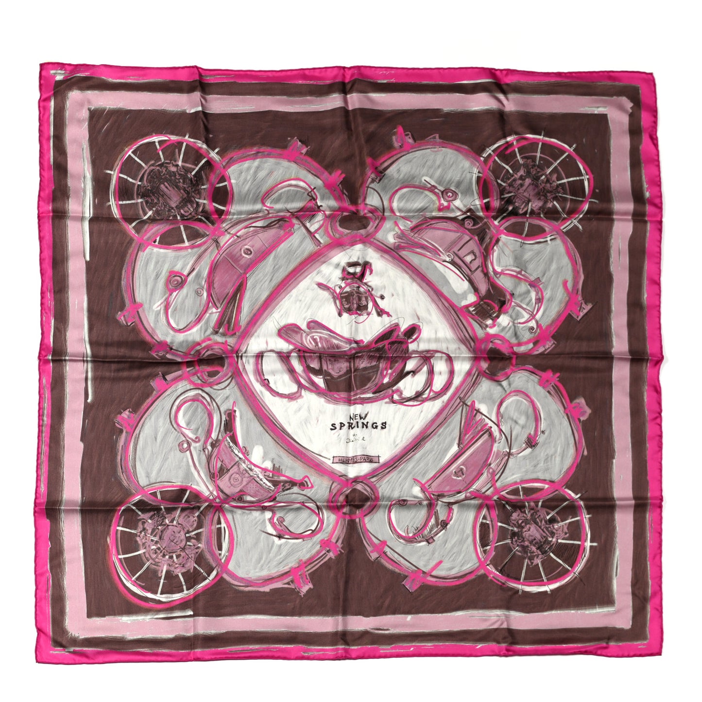 Silk New Springs Scarf 90 Prune Rose