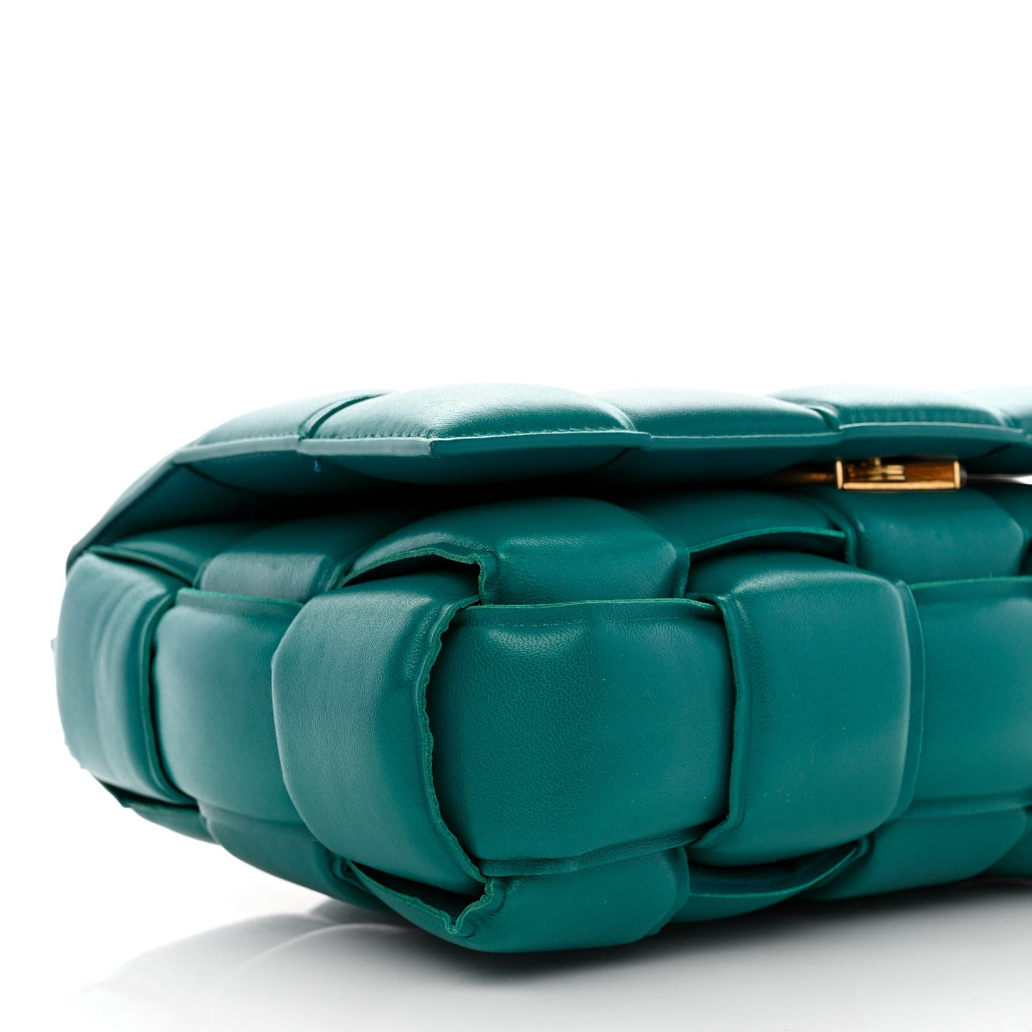 Nappa Maxi Intreccio Padded Cassette Crossbody Bag Mallard