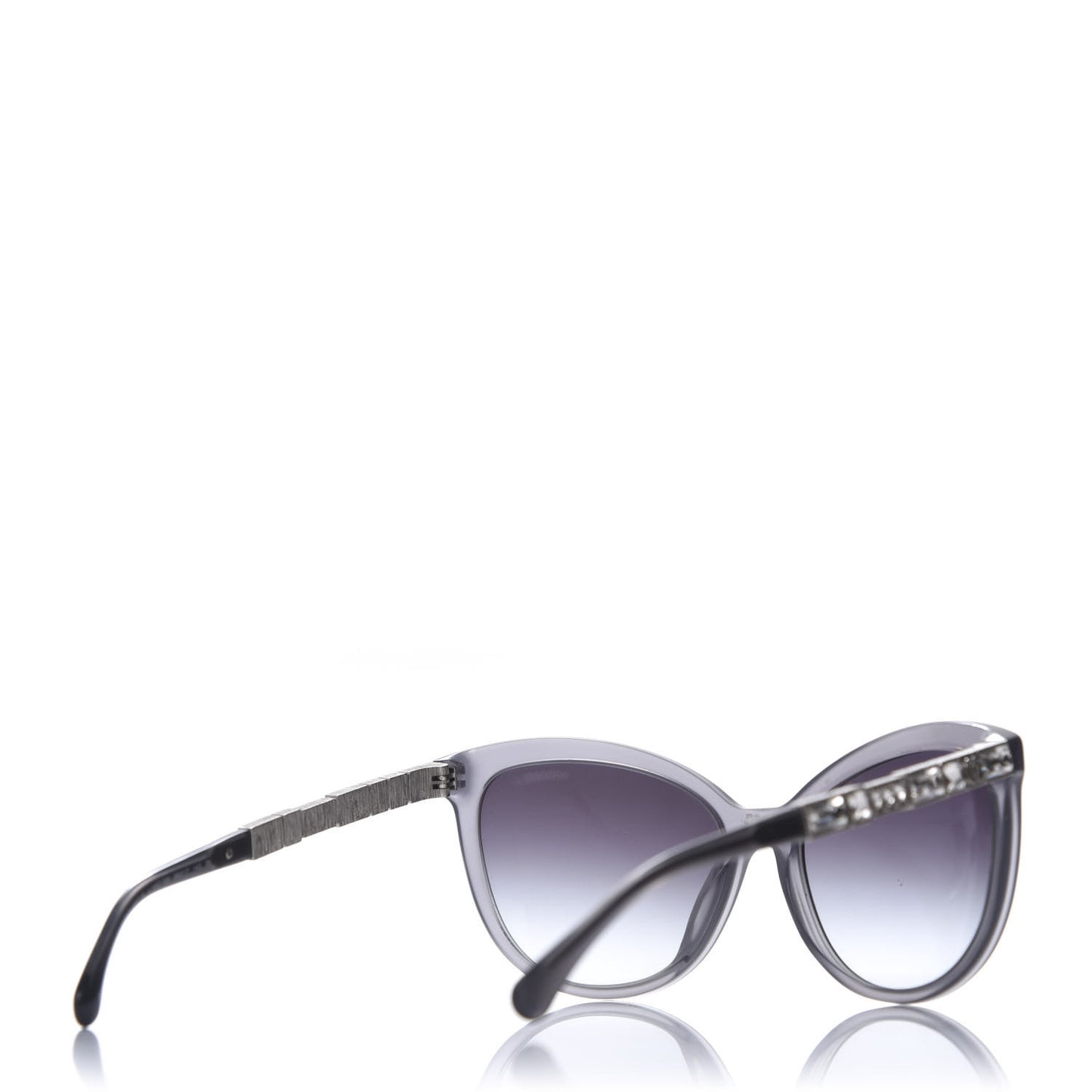 Crystal Baguette Cat Eye Bijou Sunglasses 5307-B Grey