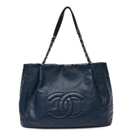 Caviar CC Timeless Shopping Tote Navy