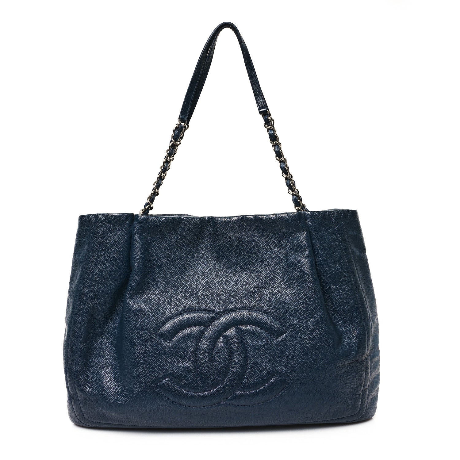Chanel Caviar CC Timeless Shopping Tote Navy 1 of 11