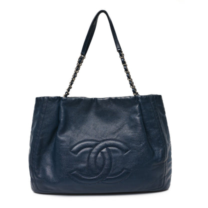 Chanel Caviar CC Timeless Shopping Tote Navy 1 of 11