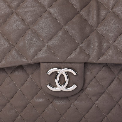 Chanel Washed Lambskin Quilted Chain Around Maxi Flap Taupe 8 of 11