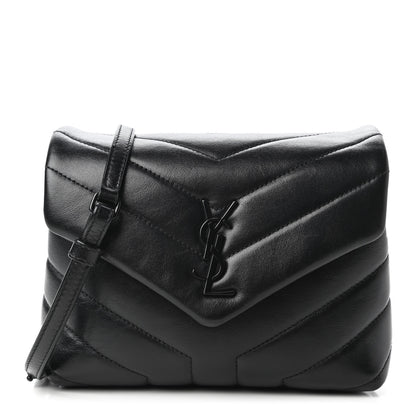 Saint Laurent Calfskin Y Quilted Monogram Toy Loulou Crossbody Bag Black 1 of 10