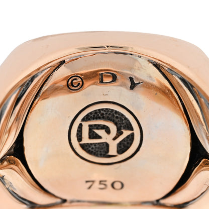 David Yurman 18K Rose Gold Cognac Diamond 18.6mm Streamline Signet Ring 61 9.75 4 of 4